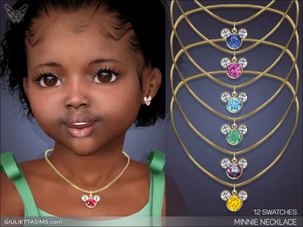 Alpha MINNIE NECKLACE FOR TODDLERS - The Sims 4 Custom Content