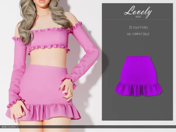 Alpha Lovely Skirt by luminescent - The Sims 4 Custom Content