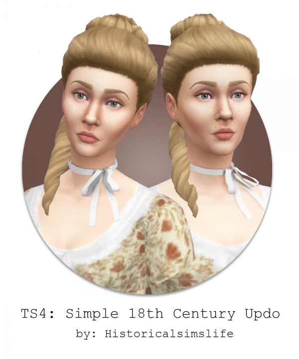 Maxis Match Simple 18th Century Updo by simsfinds - The Sims 4 Custom Content