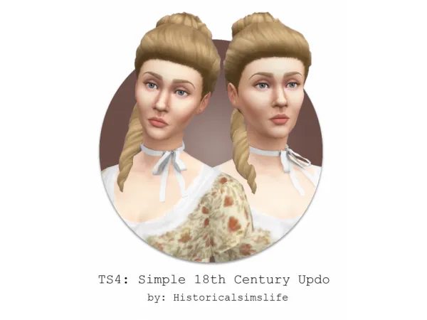 Maxis Match Simple 18th Century Updo - The Sims 4 Custom Content
