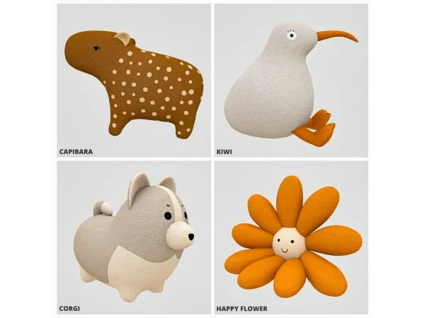 Mix AGGRESSIVEKITTY l PLUSHIES (Decor Functional Toy) - The Sims 4 Custom Content