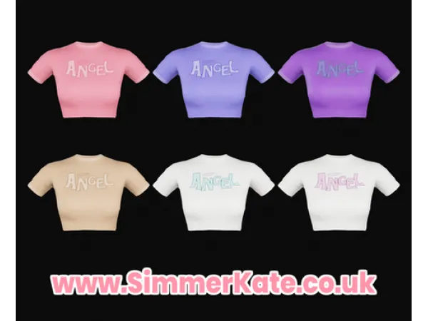 Alpha Angel Crop Top by simmerkatex - The Sims 4 Custom Content