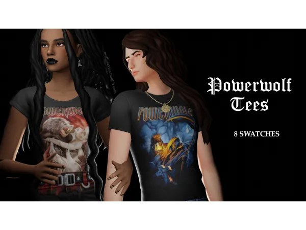 Maxis Match powerwolf tees by mellosakicc - The Sims 4 Custom Content