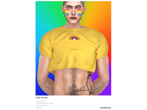 Alpha Pride Crop Top by BackTrack - The Sims 4 Custom Content