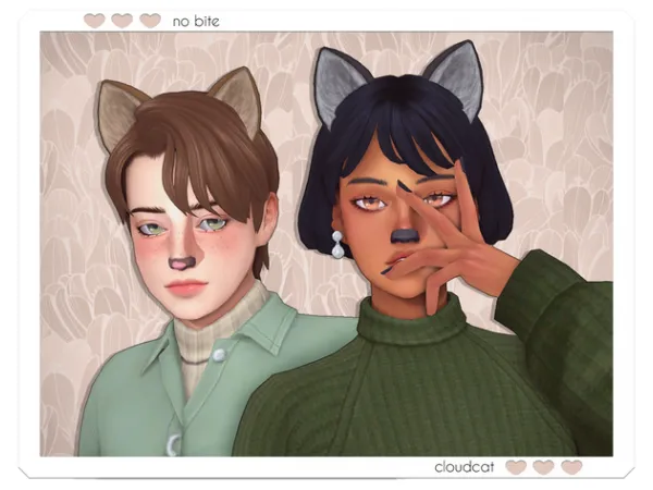 Mix No Bite Ears and Noses by cloudcat - The Sims 4 Custom Content
