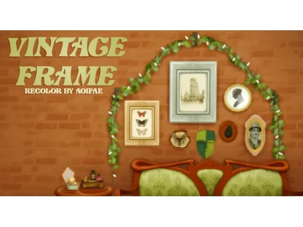 Maxis Match vintage frame recolor by aoifae - The Sims 4 Custom Content
