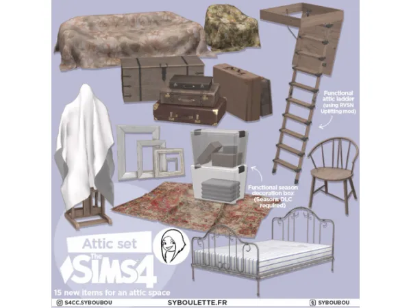 Alpha Attic set - The Sims 4 Custom Content