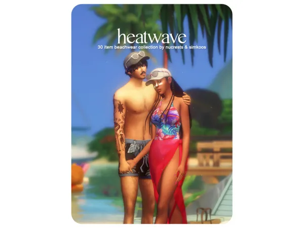 Maxis Match Heatwave Beachwear Collection nucrests simkoos collab simkoos part by simsfinds - The Sims 4 Custom Content