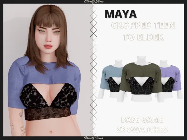Alpha Maya Top Teen to Elder by clarity-sims - The Sims 4 Custom Content