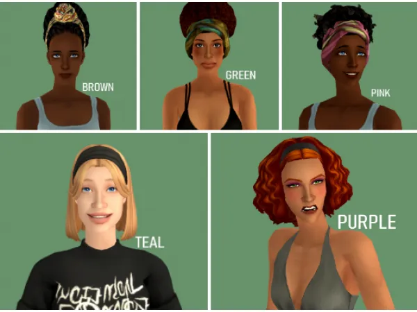 fhairshortheadband default replacements - The Sims 2 Custom Content