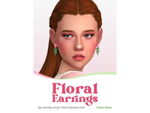 Maxis Match Floral Earring Set Sims by Nolan - The Sims 4 Custom Content