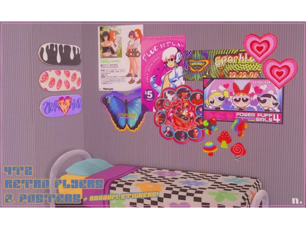 atomiclights retro posters random stickers - The Sims 2 Custom Content