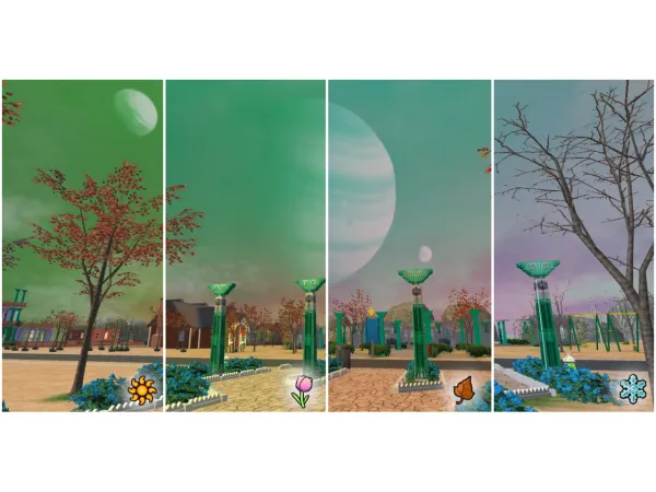 Aileen Landing Skybox Made Seasons Friendly - The Sims 2 Custom Content