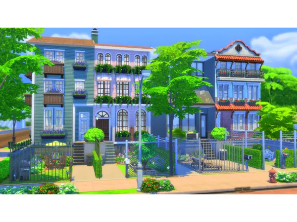 Maxis Match 21 24 Midtown Garden BG Townhouses No by quiescence90 - The Sims 4 Custom Content