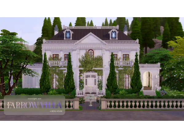 Maxis Match Farrow Villa 4 Beds House - The Sims 4 Custom Content