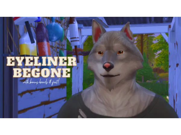 Maxis Match Wolf Eyeliner Begone (with bonus hands and feet) - The Sims 4 Custom Content
