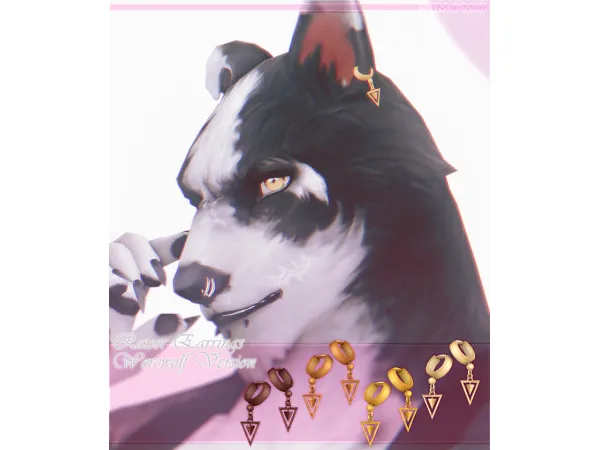 Maxis Match Raiser Earrings (Werewolf Version) - The Sims 4 Custom Content