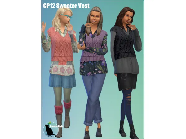 Maxis Match GP12 Sweater Vest - The Sims 4 Custom Content