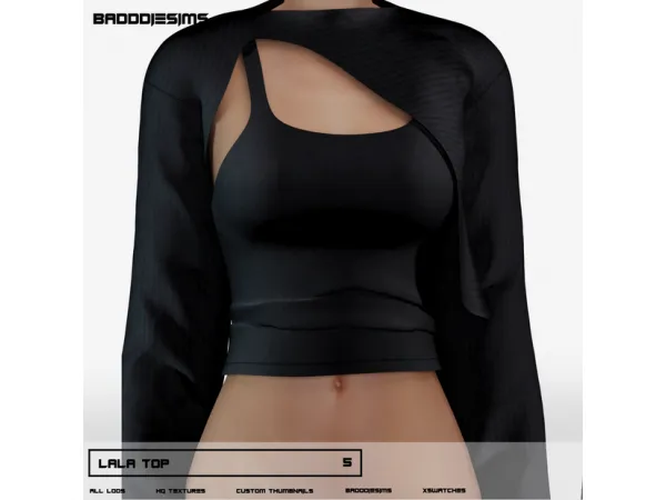 Alpha LALA TOP by simsfinds - The Sims 4 Custom Content