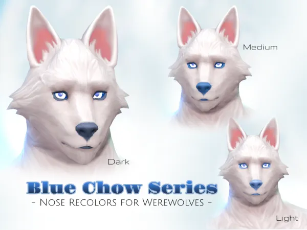 Maxis Match Blue Chow Skin Options for Werewolves 3 Swatches (Non default) by FoxFolly - The Sims 4 Custom Content