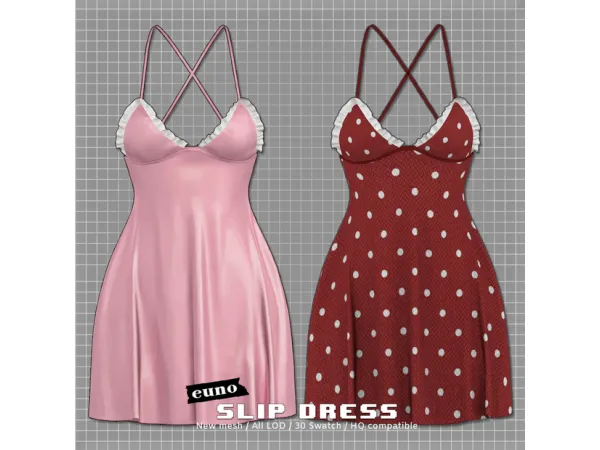 Alpha slip dress by euno - The Sims 4 Custom Content