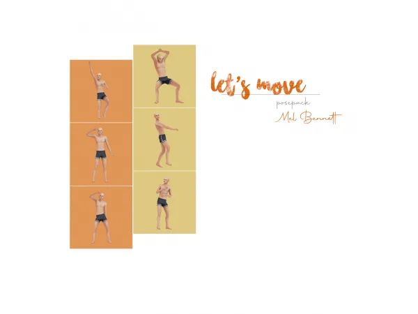 Alpha Let's Move Posepack by melbennett - The Sims 4 Custom Content
