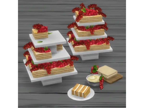 Maxis Match Millefoglie Gourmet Food Recipe by Brazen Lotus - The Sims 4 Custom Content