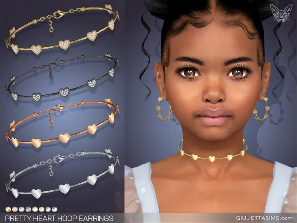 Alpha PRETTY HEART CHOKER FOR KIDS - The Sims 4 Custom Content