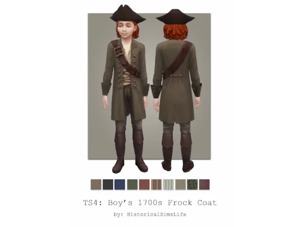 Maxis Match Boys 1700s Frock Coat - The Sims 4 Custom Content