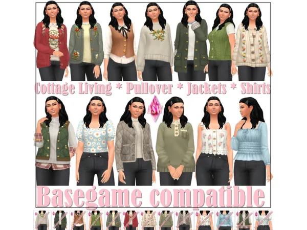 Maxis Match Cottage Living Pullover Jackets Shirts Basegame compatible by Annett's Sims 4 Welt ASW - The Sims 4 Custom Content