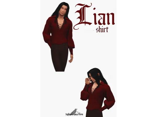 Maxis Match Lian Shirt Auditore by Natalia - The Sims 4 Custom Content