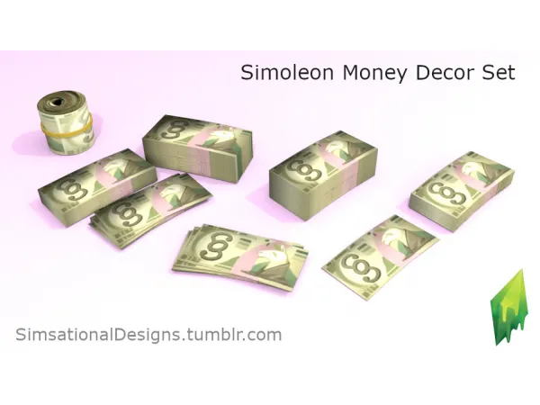 Maxis Match Simoleon Money Decor Set - The Sims 4 Custom Content