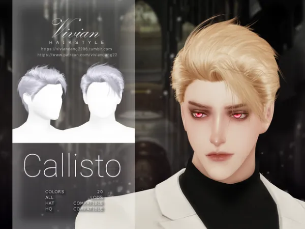 [TS4] VivianDang Male Hair Callisto by Vivian Dang