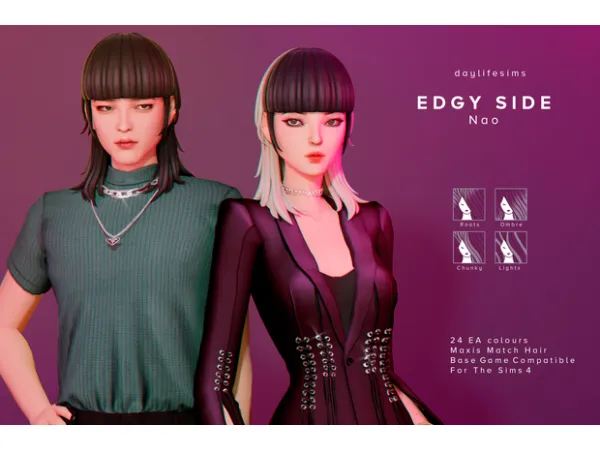 Maxis Match EDGY SIDE SET Nao by daylifesims - The Sims 4 Custom Content