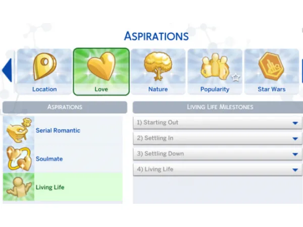 Maxis Match Living Life Aspiration by midnitetech - The Sims 4 Custom Content