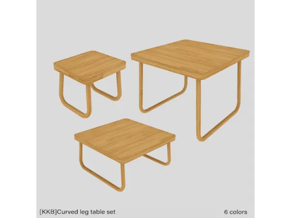 Mix [KKB]Curved leg table set by simsfinds - The Sims 4 Custom Content