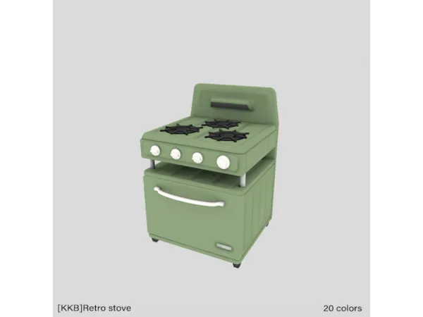 Mix [KKB]Retro stove - The Sims 4 Custom Content