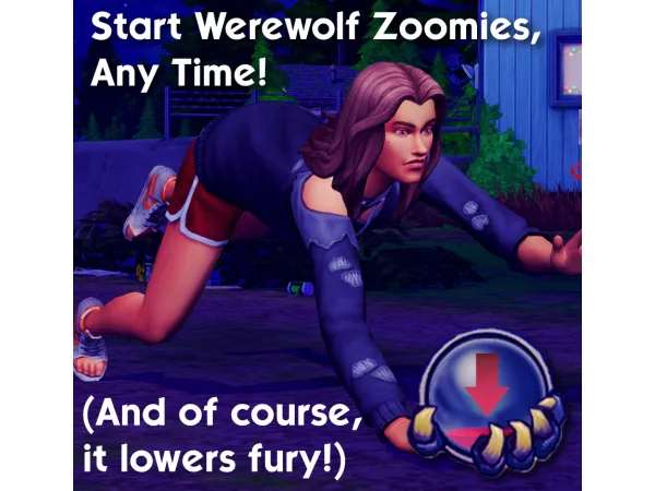 Maxis Match Start Werewolf Zoomies Any Time (And Lower Fury) by InternWaffle - The Sims 4 Custom Content
