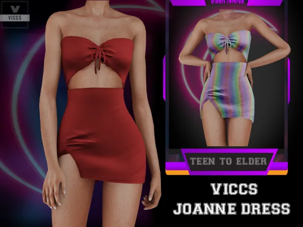 Alpha VICCS_JOANNE DRESS (TEEN ELDER) - The Sims 4 Custom Content