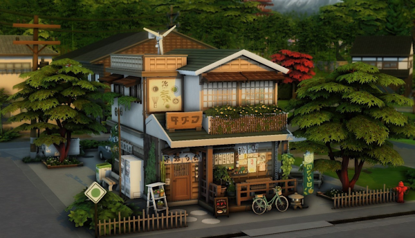Maxis Match Japanese Flower Shop by simsfinds - The Sims 4 Custom Content