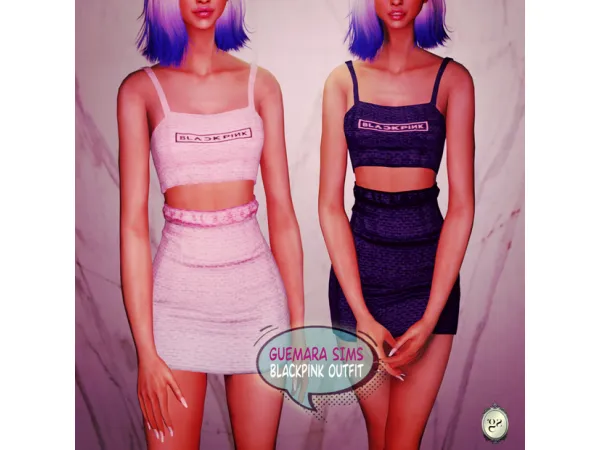 Alpha Blackpink outfit by Guemara - The Sims 4 Custom Content