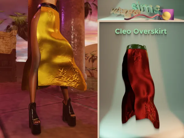 Alpha Cleo Overskirt by v1s4g3 - The Sims 4 Custom Content