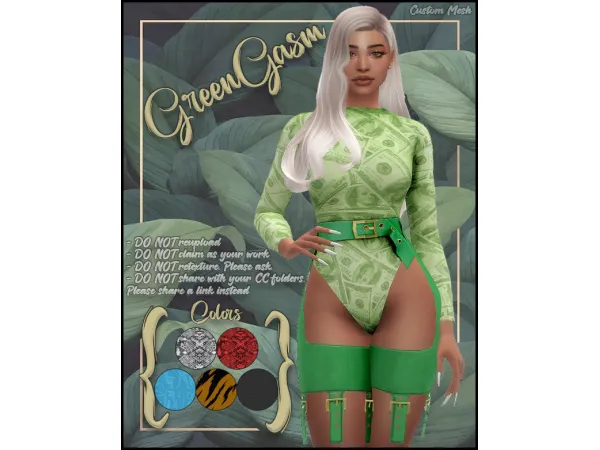 Alpha Sexy Leotard by GreenGasm - The Sims 4 Custom Content