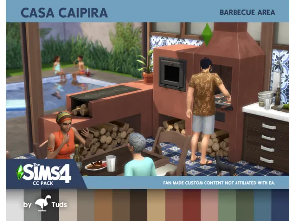 Maxis Match Casa Caipira Barbecue Area by TudTuds - The Sims 4 Custom Content