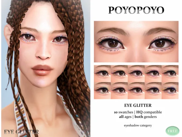 Alpha Eye Glitter by simsfinds - The Sims 4 Custom Content