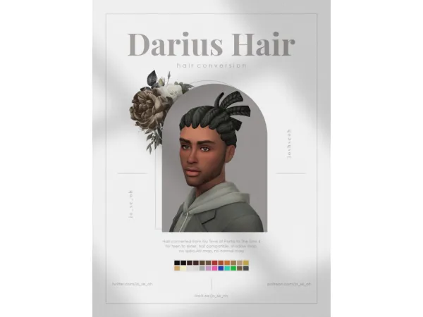 Maxis Match Darius Hair by jo_se_oh - The Sims 4 Custom Content