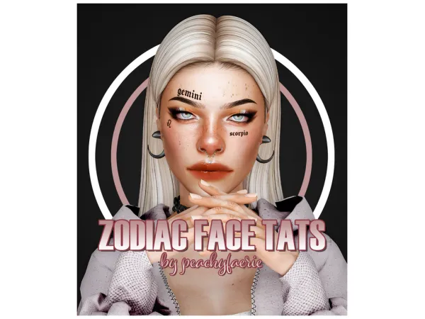 Mix zodiac face tats by peachyfaerie - The Sims 4 Custom Content