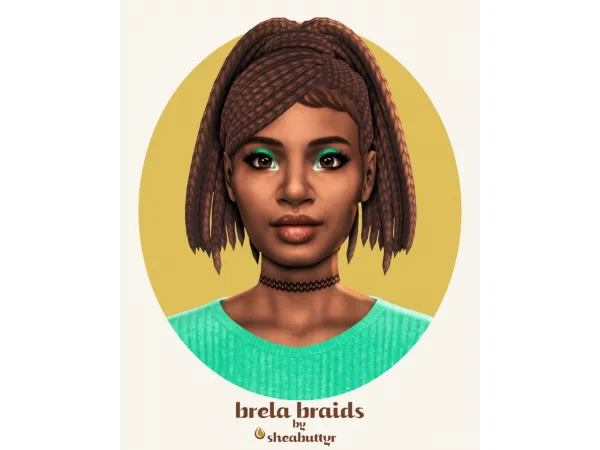 Maxis Match brela braids by sheabuttyr - The Sims 4 Custom Content