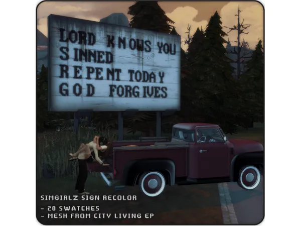 Maxis Match Street Billboard Signs by simgirlz - The Sims 4 Custom Content