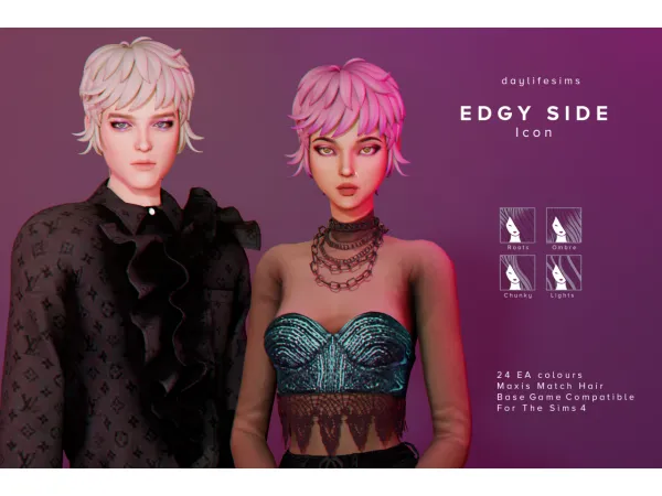 Maxis Match EDGY SIDE SET Icon by Daylife Sims - The Sims 4 Custom Content